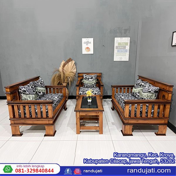 KURSI KOMBINASI KAYU WARU MINIMALIS 221 HITAM